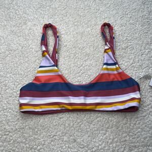 Radar Multi Stripe Reversible Bikini Top Small